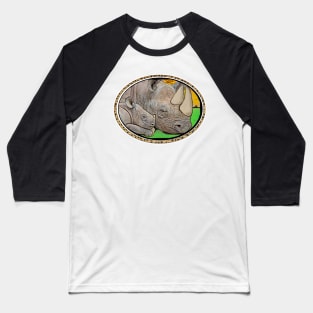 White rhino mom and baby Ceratotherium simum Baseball T-Shirt